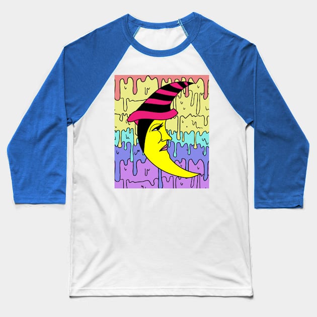 Luminous Moon Half Moon Face Baseball T-Shirt by flofin